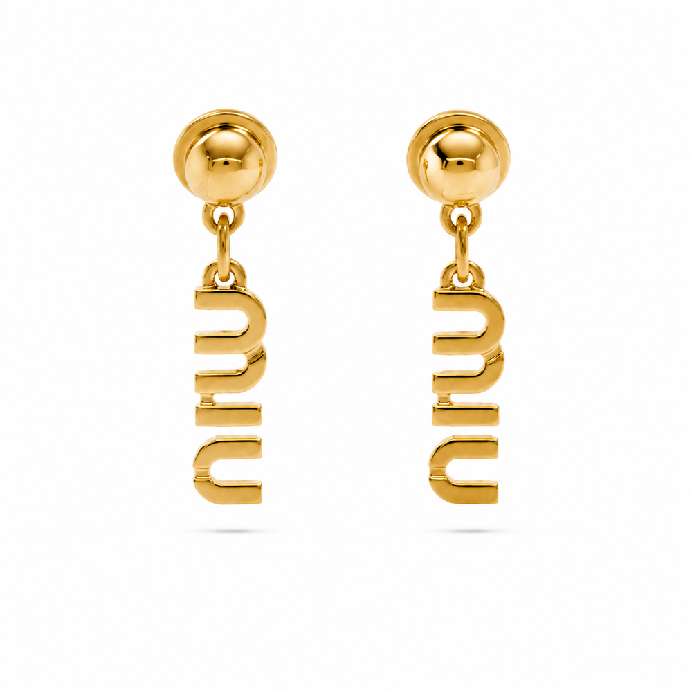 Orecchini Miu Lettering Gold