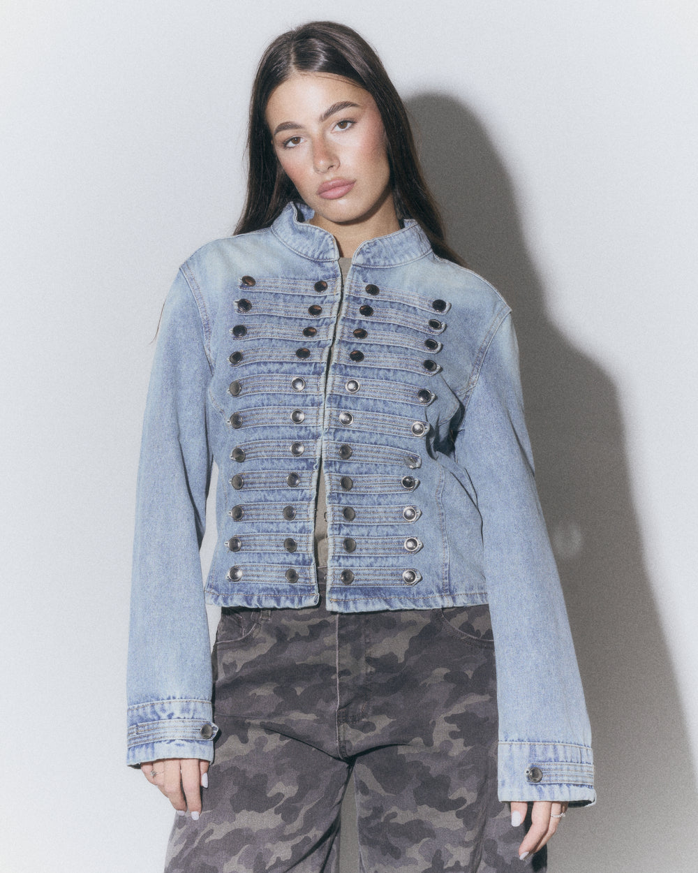 Giacca Denim Military