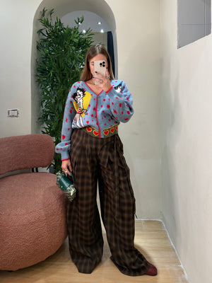 Pantalone Side Code quadroni