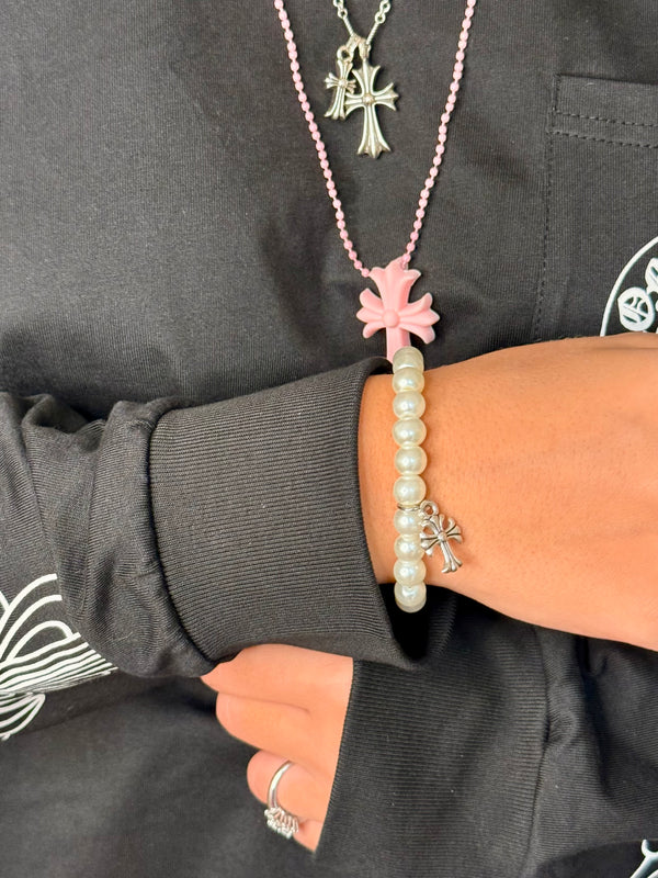 Bracciale perle chrome hearts