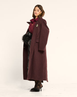 Cappotto Pied de poule purple Lumina