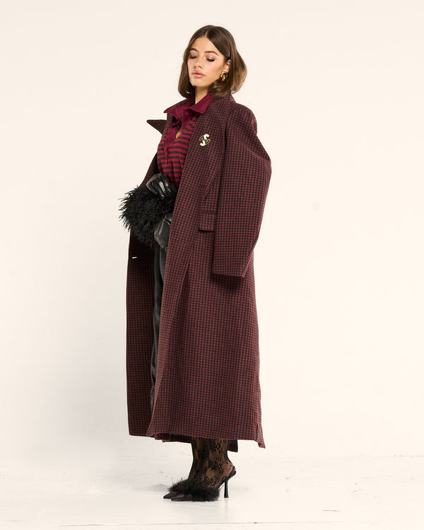 Cappotto Pied de poule purple Lumina