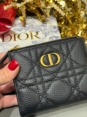 Portacarte in pelle Dior nero