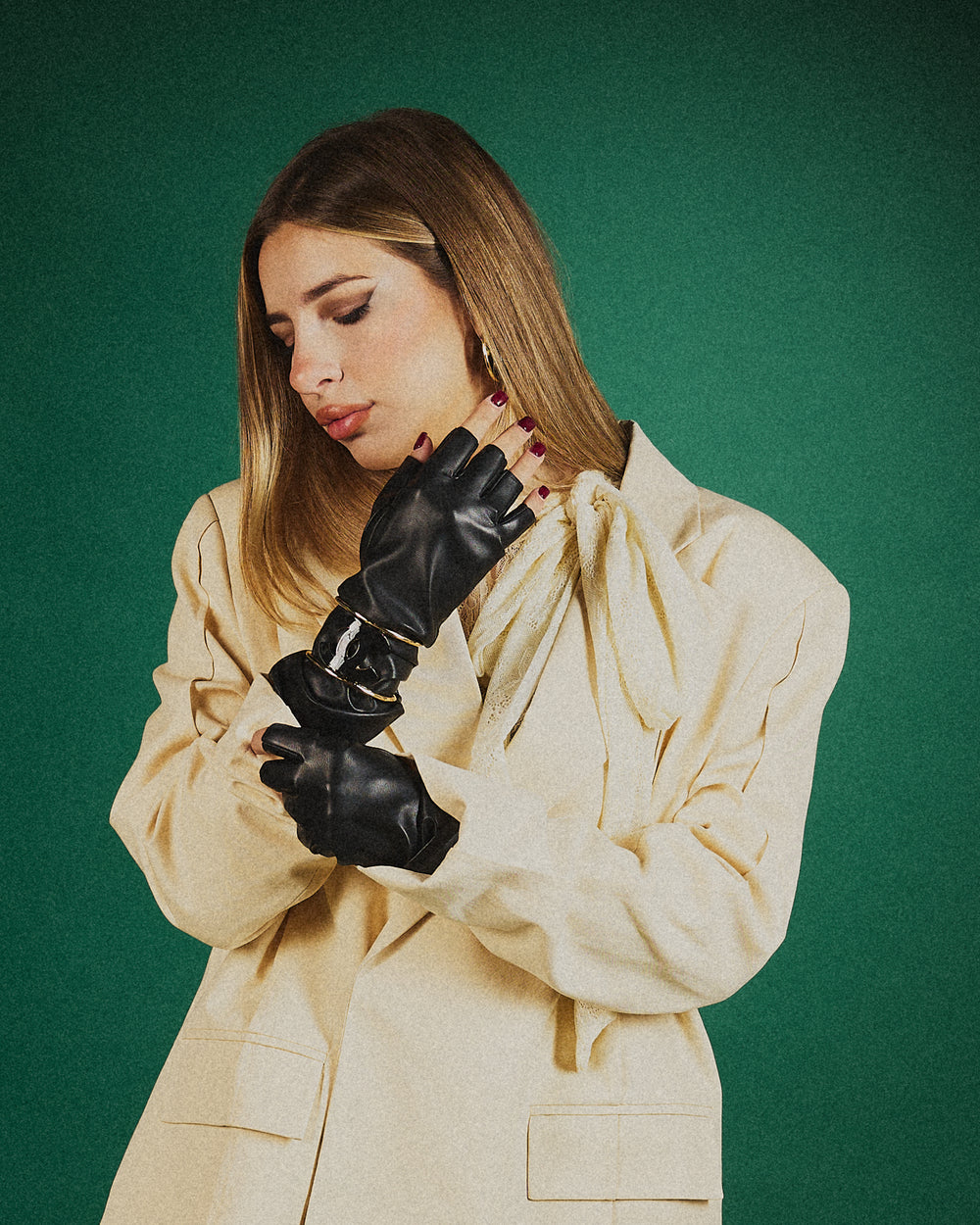 Mezzi guanti in pelle