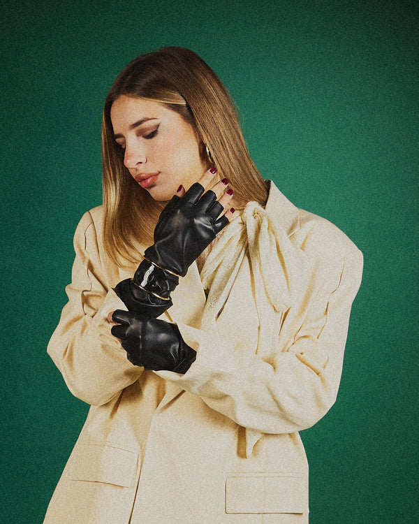 Mezzi guanti in pelle