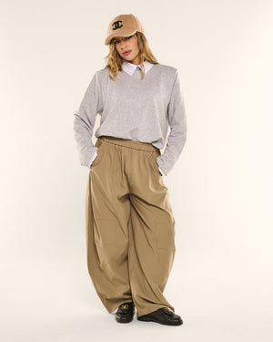 Felpa girocollo con spalle strutturate