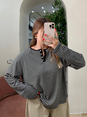 Maglia serafino righe