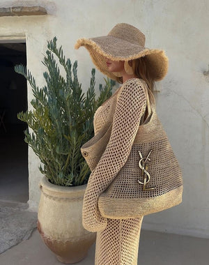 Borsa rafia con pochette ys