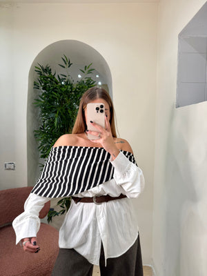 Camicia stripe shirt con cintura