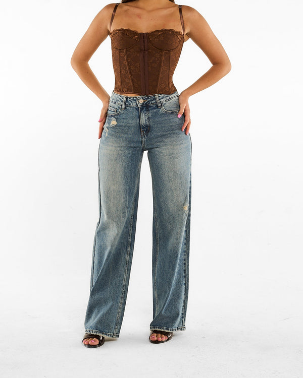 Corsetto pizzo Marrone