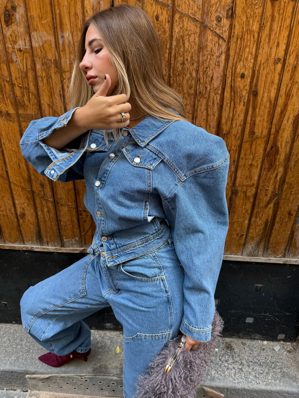 Coordinato denim Milano fashion