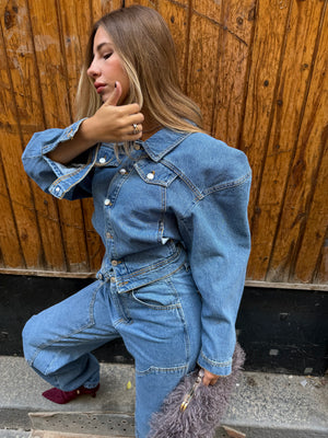 Coordinato denim Milano fashion