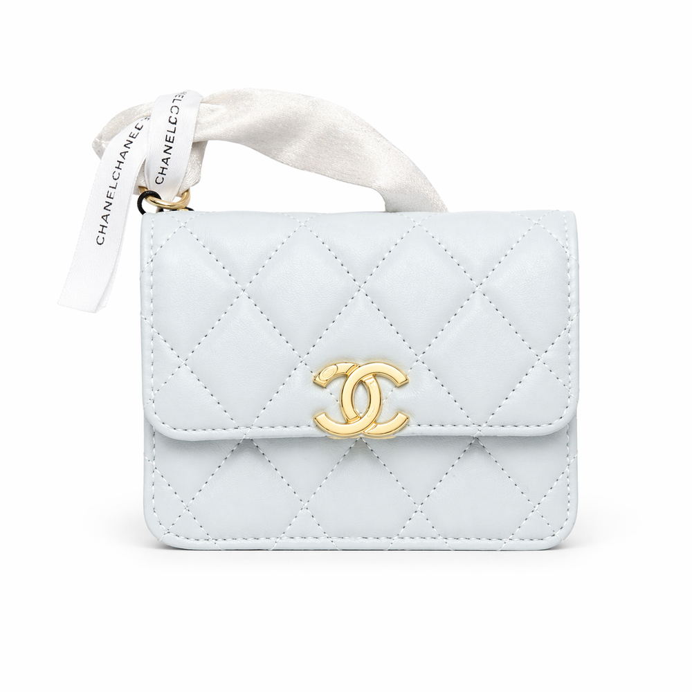 Mini Bag trapuntata celeste polvere CC