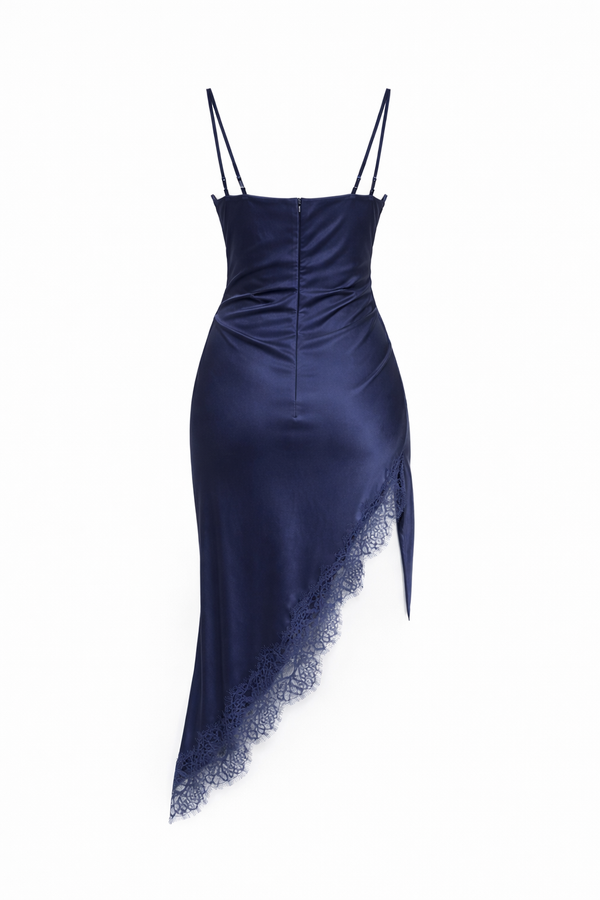 Abito Satinato con Pizzo