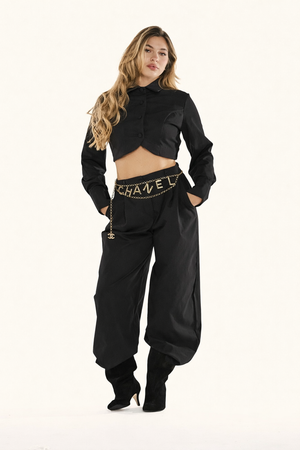 Coordinato cropped tessuto