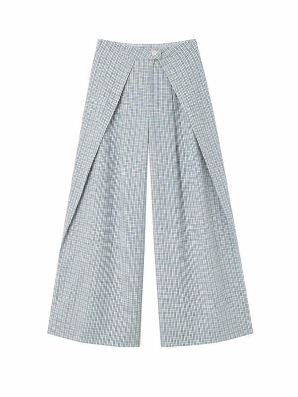 Pantaloni cotone soft check