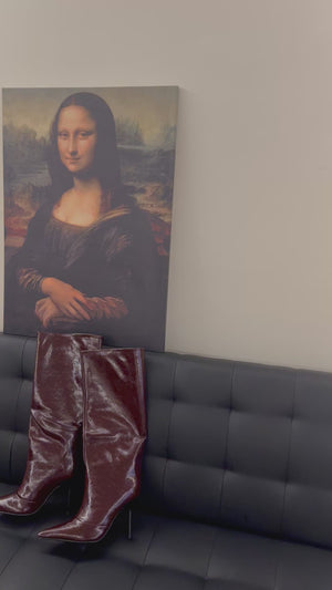 Stivali Wine vernice