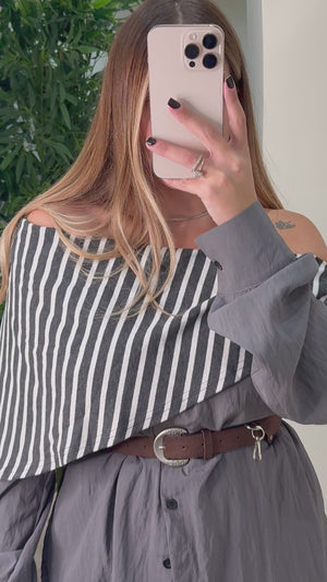 Camicia stripe shirt con cintura
