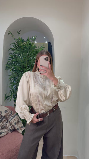 Camicetta seta e pizzo francese