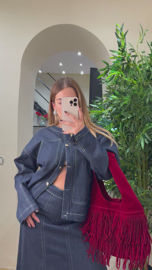 Coordinato Denim Con Gonna Lunga