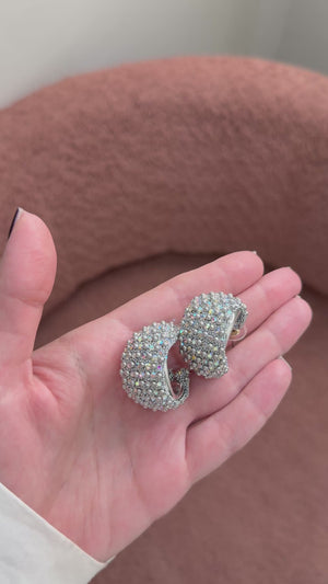 Orecchini double hoop zirconati