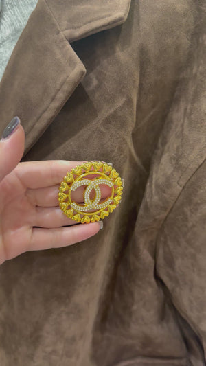 Spilla chanel cuori e strass